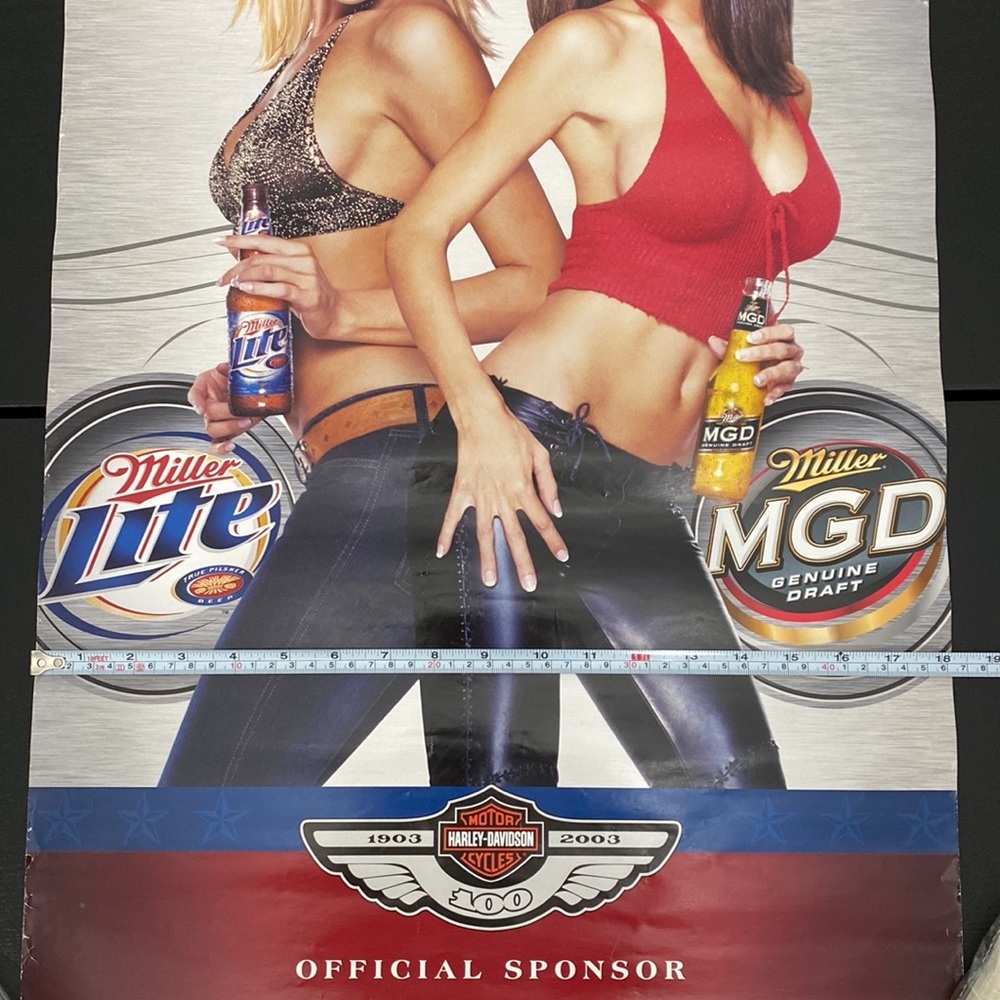 Harley-Davidson Vintage 100th Anniversary Miller Light Poster - Picture 3 of 5